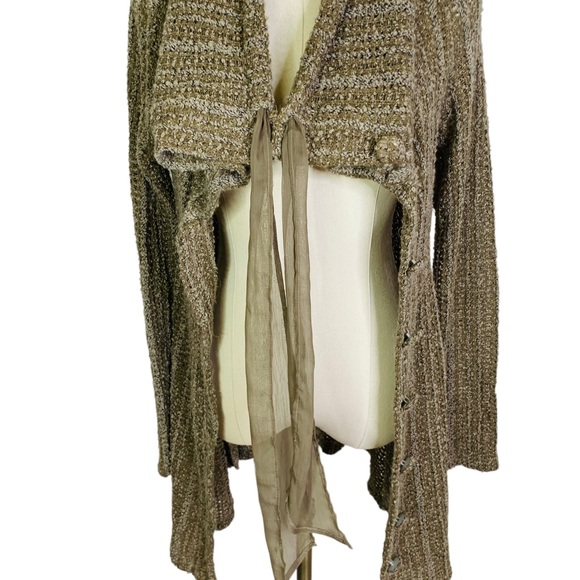 a'reve chunky knit textured weave cardigan LARGE 3390 - Picture 3 of 10